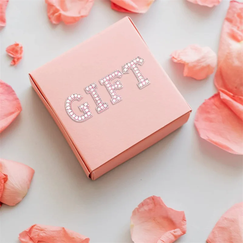 26pcs Colorful Diy Clothes Bags Accessories Alphabet Sparkle 3d Hotfix A-z Rhinestone Beads Pearl Letter Iron On Patches