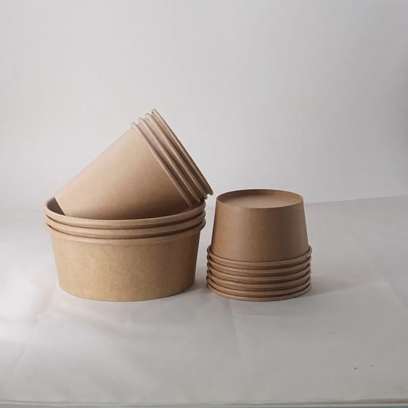 Бумажная миска для салата или супа пищевой бумажный контейнер одноразовая бумажная еды Китай