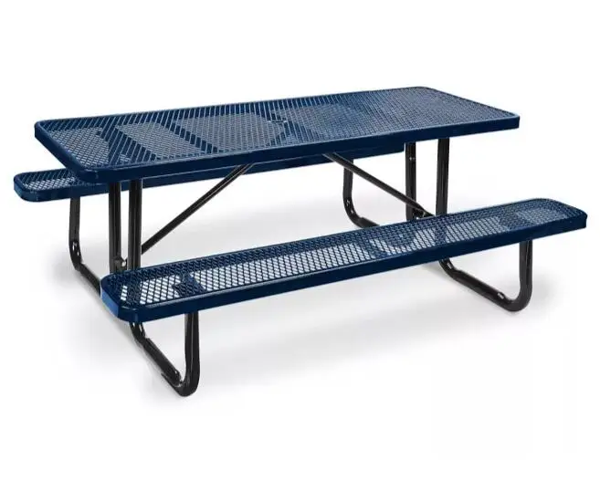Расширенный металлический стол для пикника, скамейка для пикника на открытом воздухе