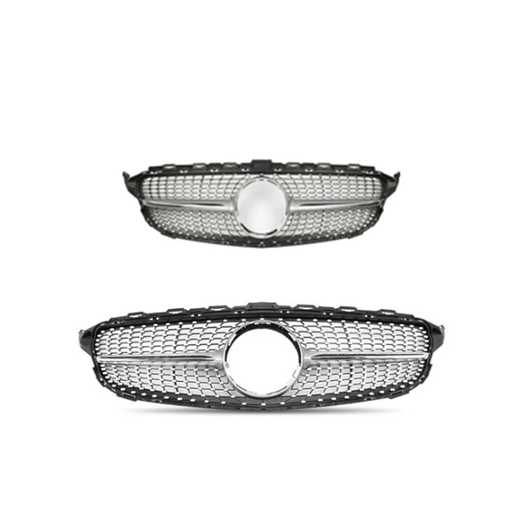 Car exterior 2015-2018 Starry sky front grille with high silver grille, suitable for Mercedes-Benz W205