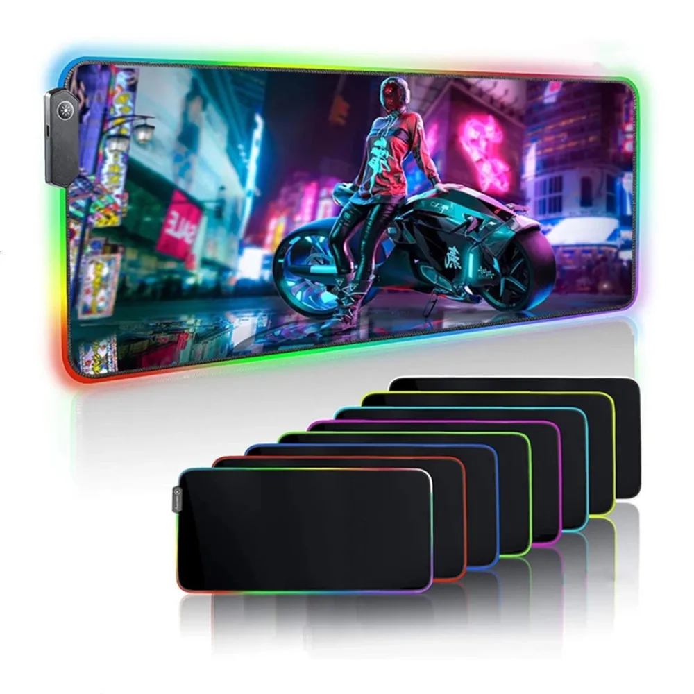  Игровой коврик для мыши RGB с пользовательским принтом большой размер XXL нескользящий базовый аниме клавиатурой 800*300