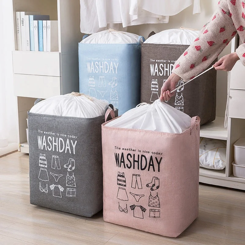 100L Giant Capacity Cotton Linen Drawstring Bedroom laundry wardrobe organizer closet Storage Bag