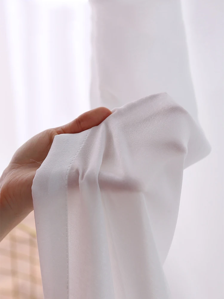 White Drape Polyester Tulle Voile Curtain Sheer Chiffon Fabric for Decorations