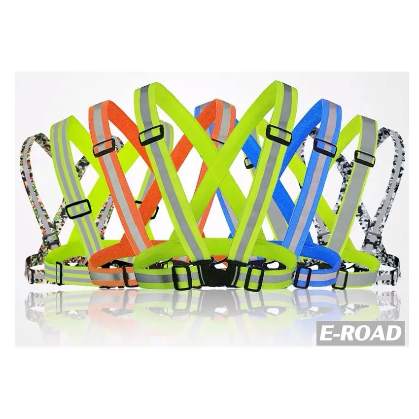 High Elastic Adjustable size safety cloth hi vis traffic jacket running reflective belt vests