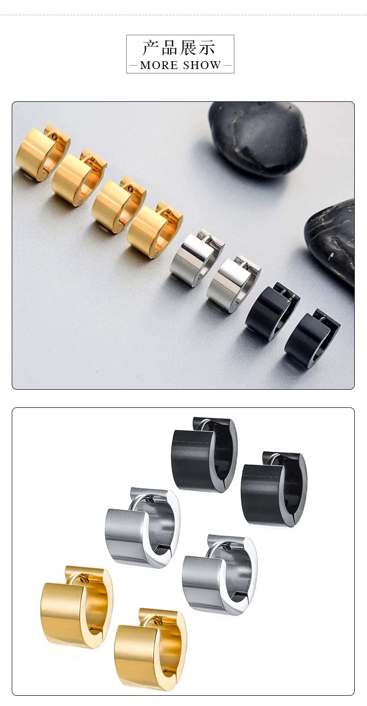 Stainless steel earrings for men 2022  jewelry gold silver stud earrings