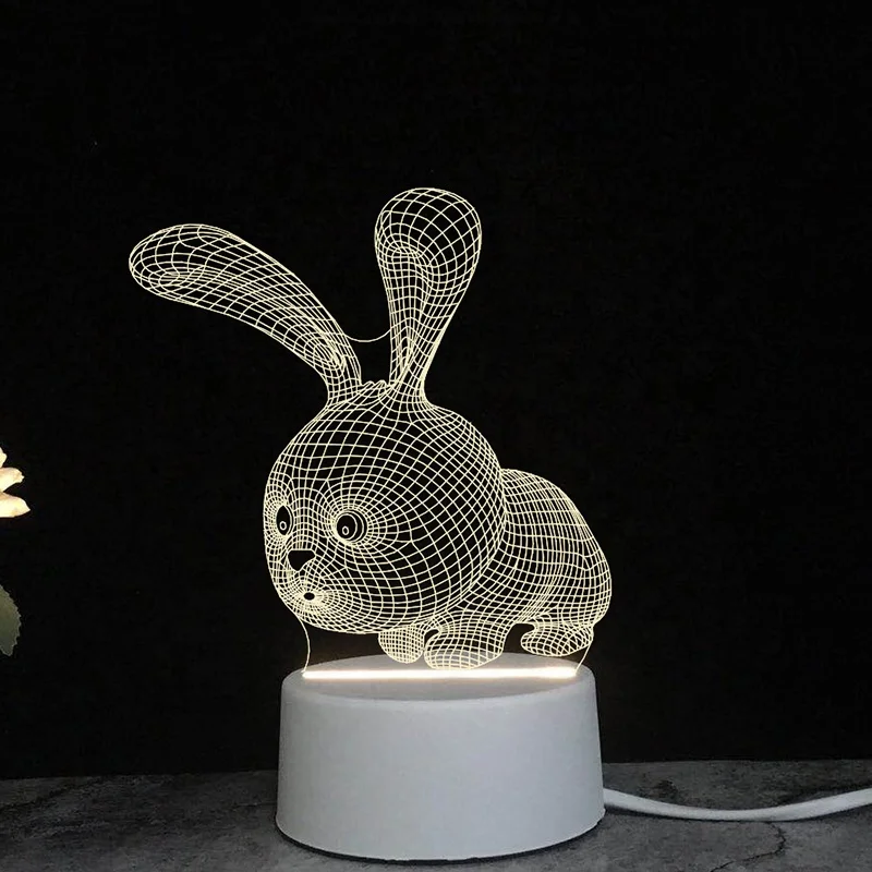 Home Decor Wholesale Custom Acrylic Team Logo Base USB Touch + Remote LED Night Light 3D Illusion Table Lamp Gift lights