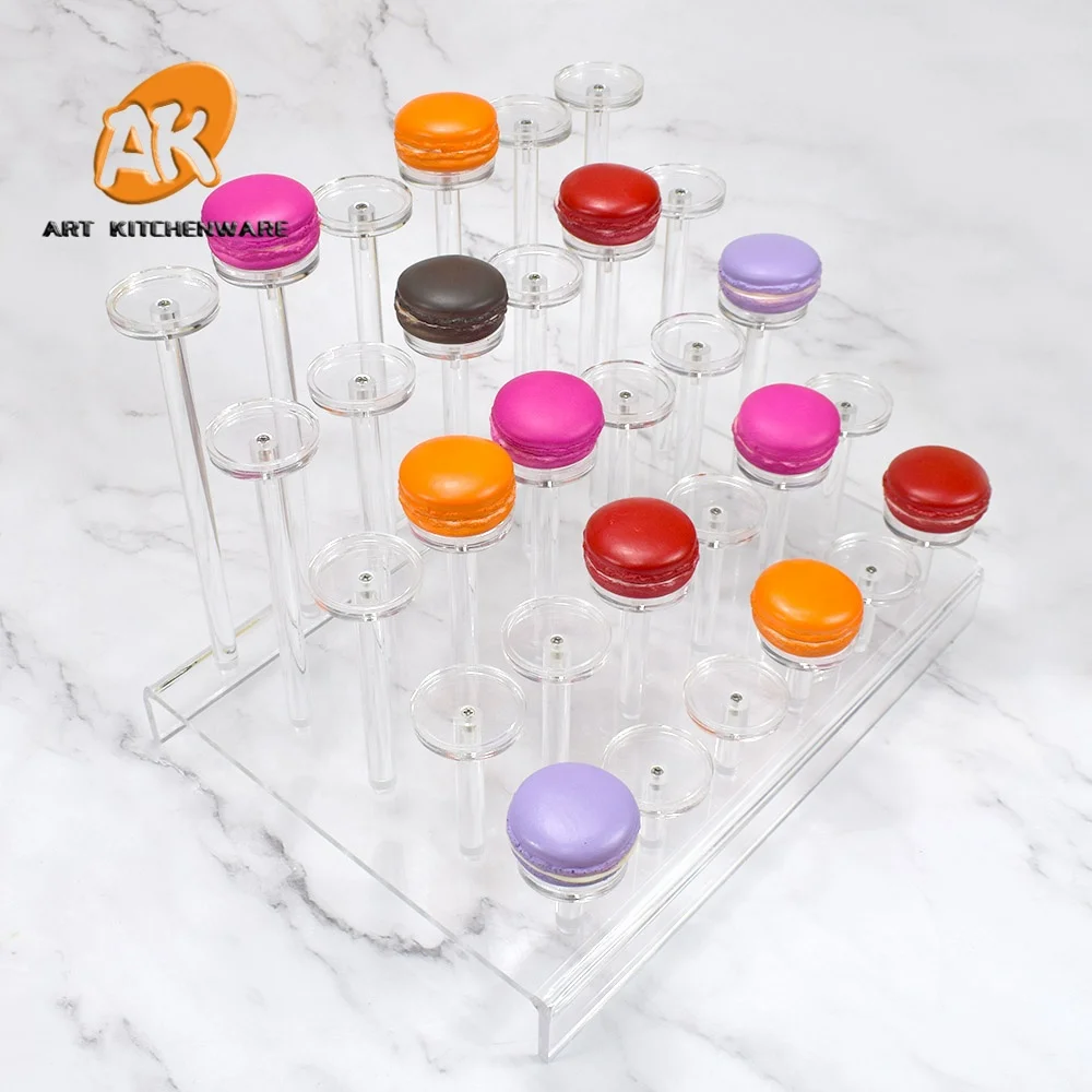 AK Elegant Designed Unique Macaron Display Stands Clear Acrylic Macaron Dessert Display Trays Perfect for Bakery