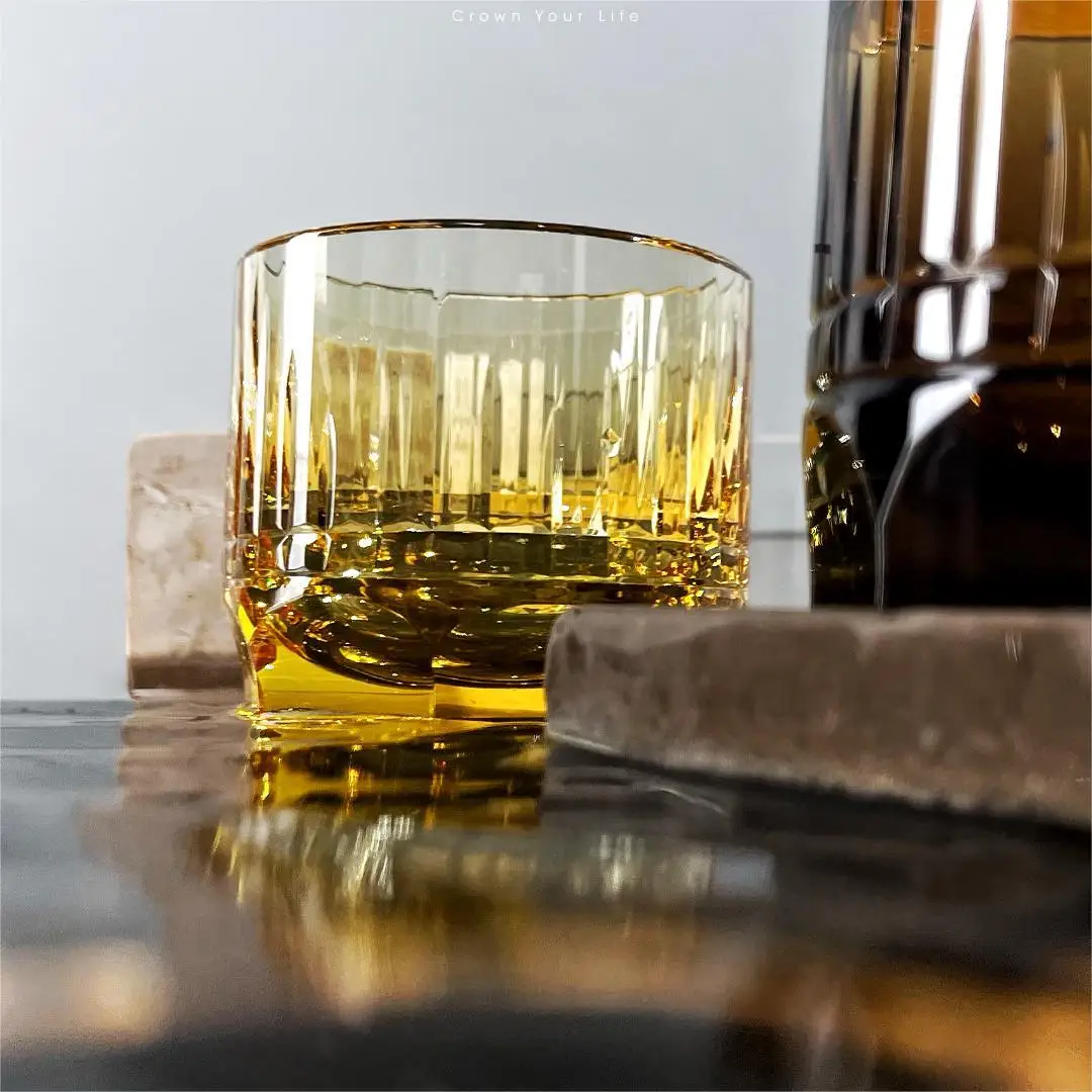 Customize tumbler whisky shot glass crystal craft cup crystal wine cup for home decoration