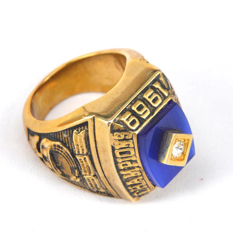 Factory Custom Copper 24K Antique Gold Plated Youth Baseball Championship Rings
