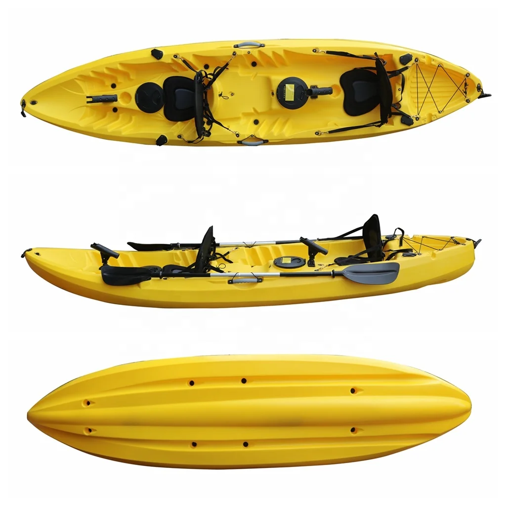 Vicking 3.7m 3-person Fishing Family Kayak Touring Kayak on Sale Lldpe Plastic Shoe Tank Top Canoe Rigid Canoe 2 Seats 2 Years