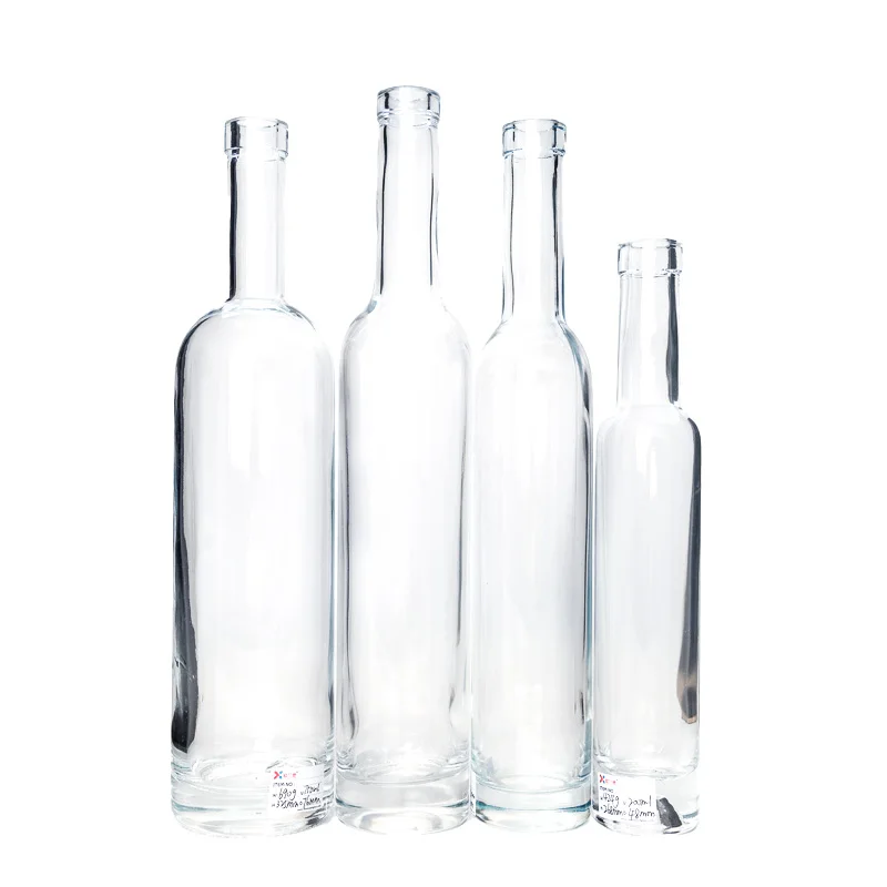Factory wholesale Custom 500ml 750ml Recyclable Glass Wine Bottle Vodka whiskey liquor Bottle
