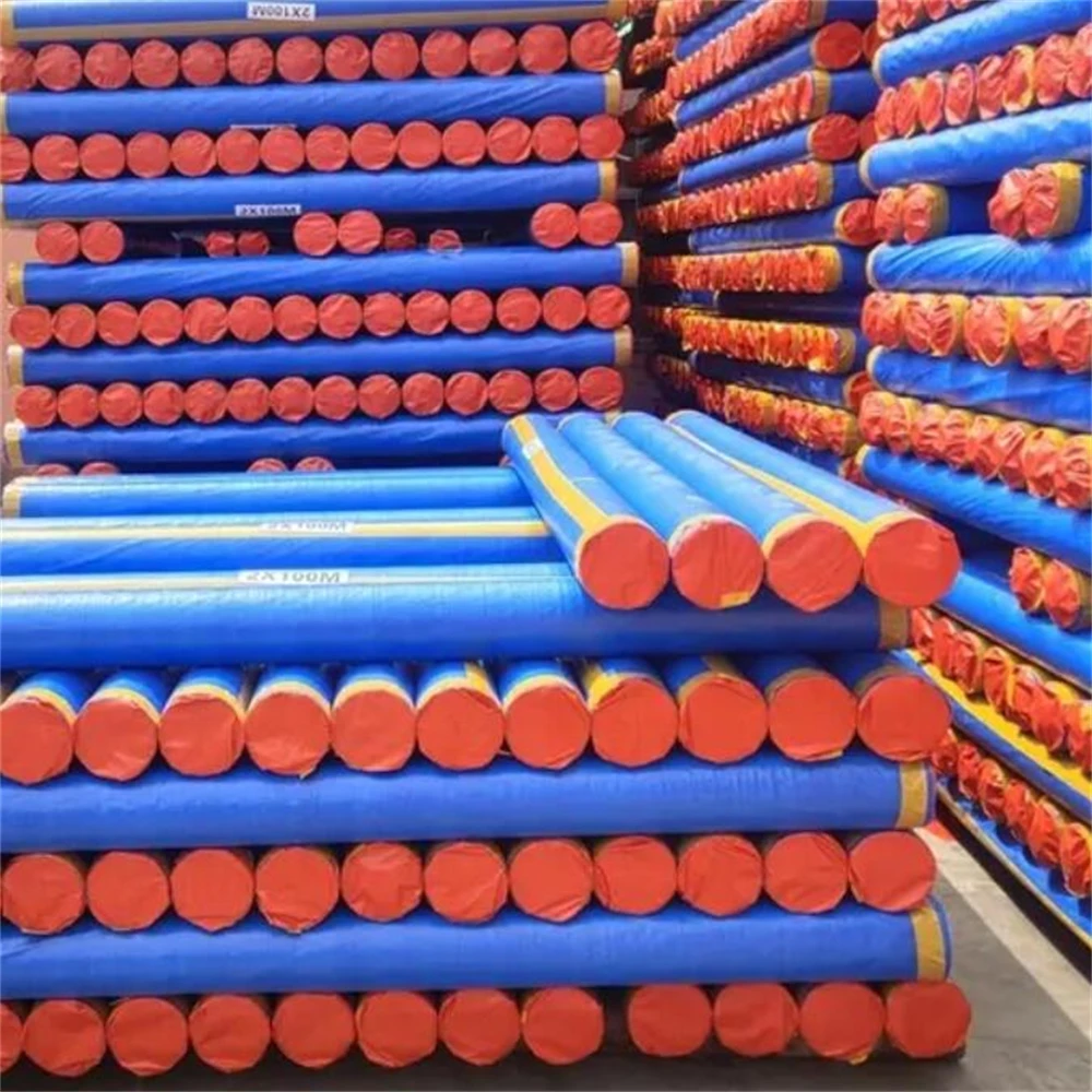 Heavy Tarpaulin Perforation Waterproof And Rainproof Blue Sliver Orange Rolls To Jakarta Indonesia