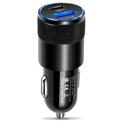 Car Adapter Charger 15W Type C 3.1A Smart Charging Usb C Car Phone Charger