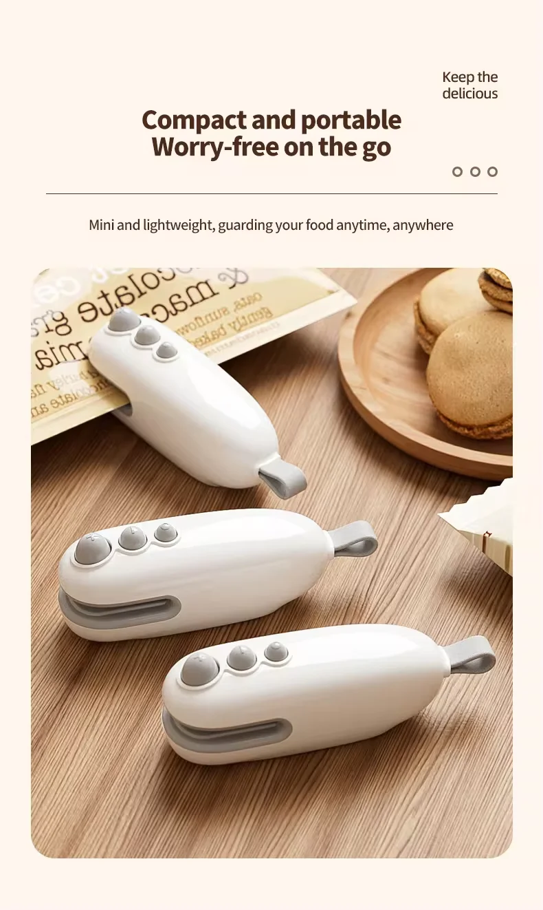 2024 Good Seller Kitchen Snack Sealing Machine Mini Portable Sealing Machine Household Plastic Food  Sealing Machine