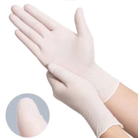 Factory stock natural powder-free latex rubber latex nitrile disposable nitrile gloves