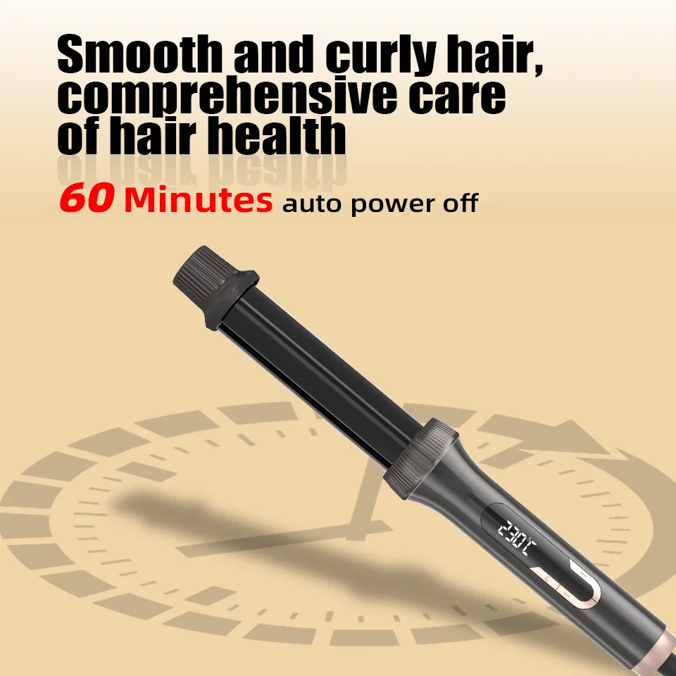 Customized Iron Hair Curler Wave  Adjustable Temperature Ceramic Magic Air Hair Curlers With Lcd Display