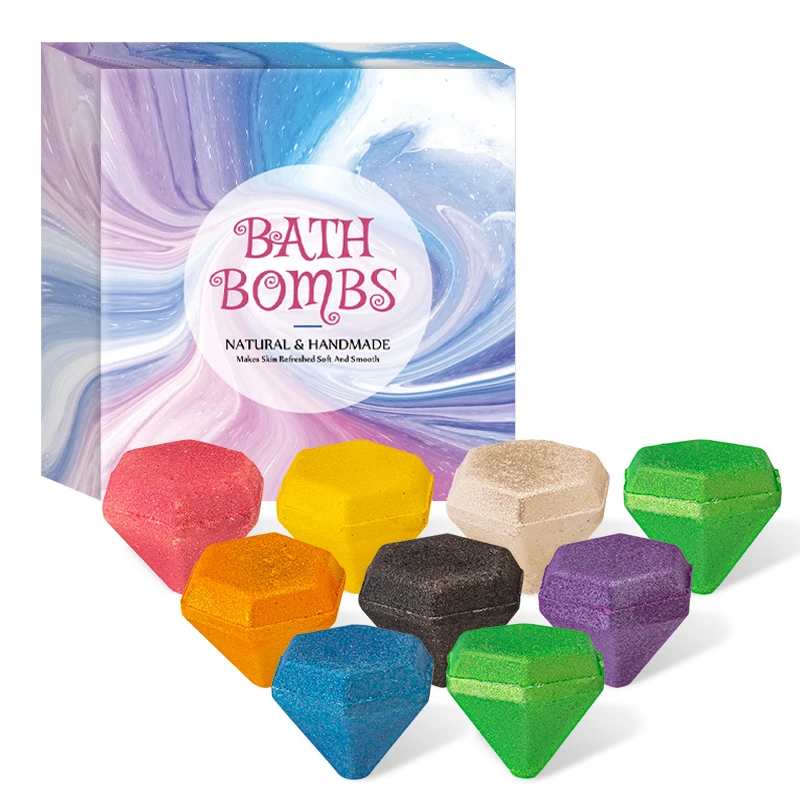 MSDS Private Label Bath Fizzer Aromatherapy Spa Gift Set Natural Diamond Bubble Fizzy Bath Bombs Making Machine for Sale 300pcs