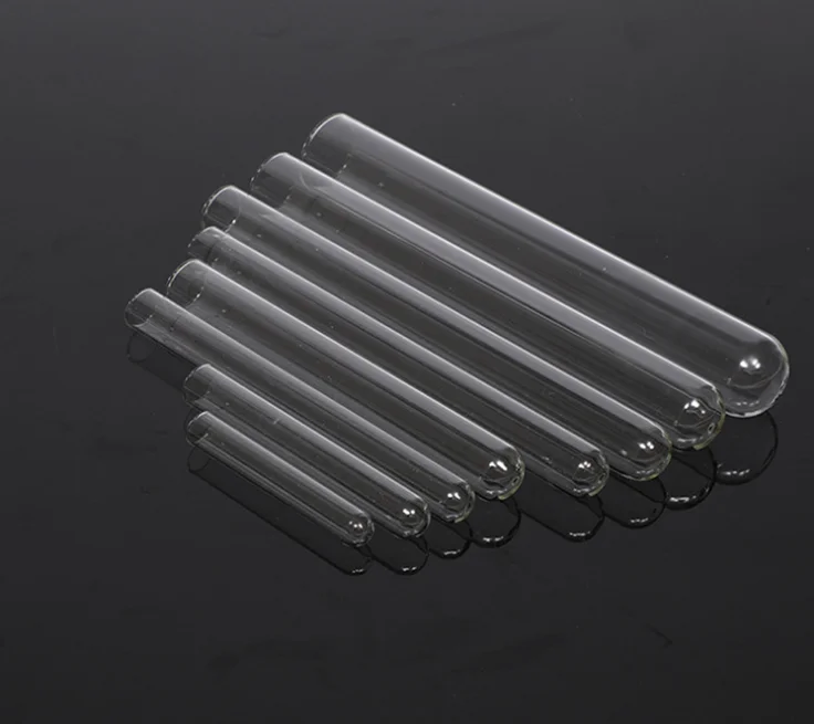 Various types of high temperature resistant round bottom glass tube flat mouth chemical test consumables glass instruments