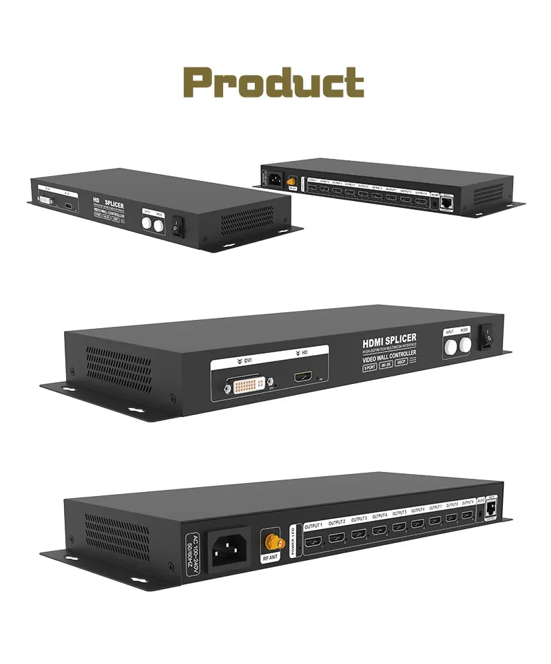 Amoonsky HVS-C9 With HD DVI Singla Inputs For Synchronized 9 Channels OF HD Splicing Spliter Effect With 4K Resolutions And HDCP