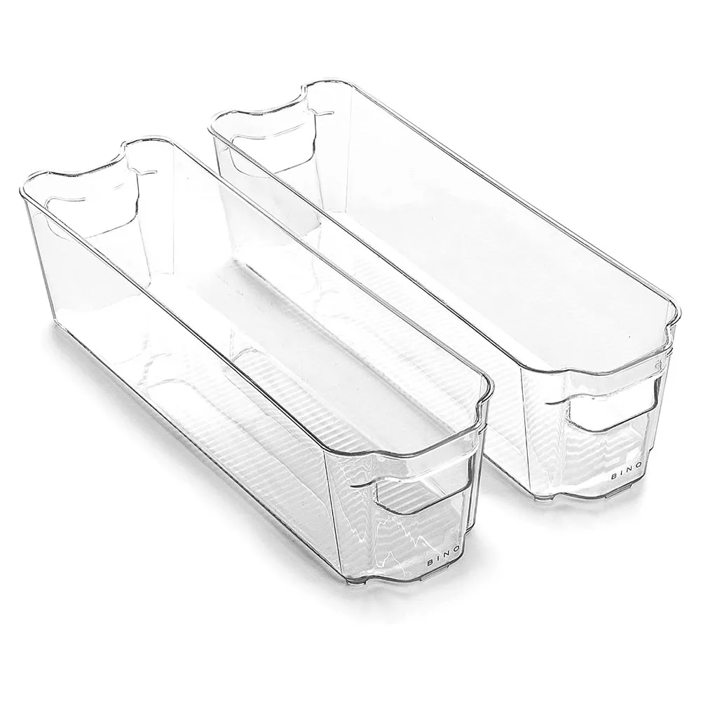 narrow Stackable Storage Container Long Clear Freezer Fridge Organizer Bins Plastic Storage Bins