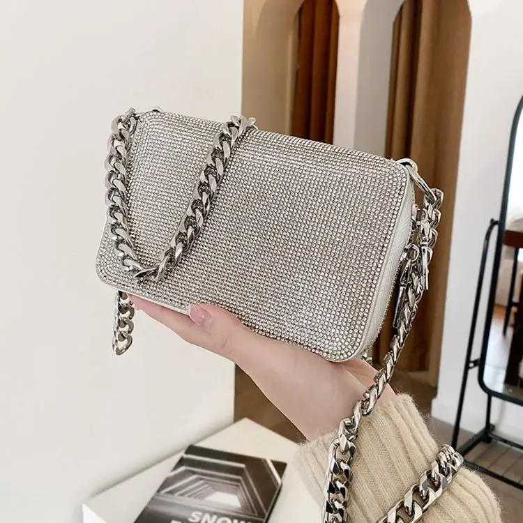 Women Small Shoulder Crossbody Bags 2023 Brand Purses Handbags Gift Luxury Designer Handle Full Diamond Bags Female Totes