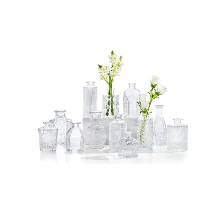 Biumart Creative Transparent Glass Vase For Plant Nordic Flower Table Vase For Home Decor Hydroponic Terrarium Container