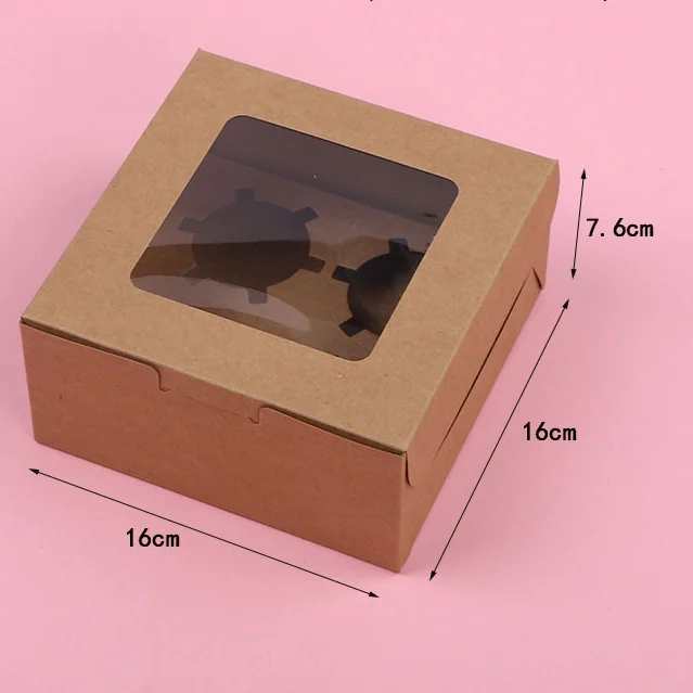 Wholesale Muffin Cake Baking Packing Box Cardboard Paper Folding Gift Boxes for Cupcakes