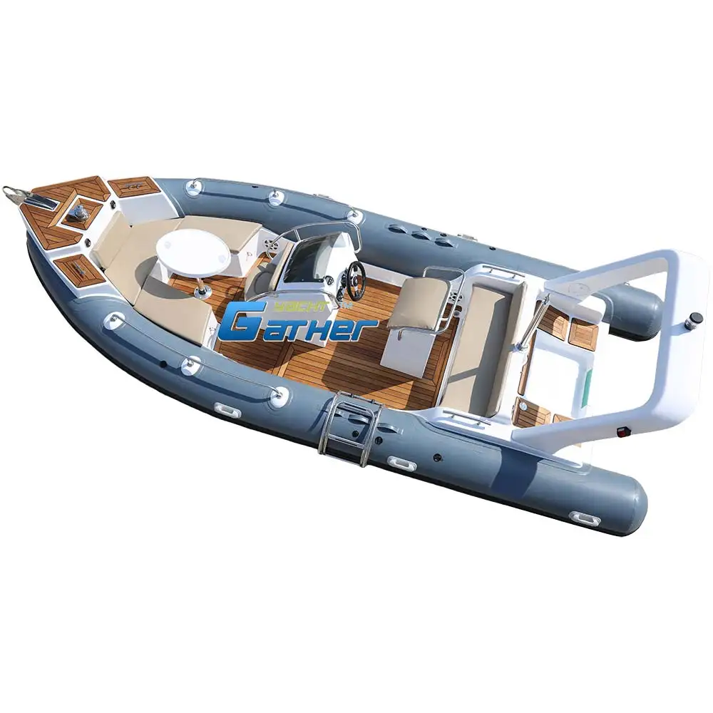 Europe Luxury 20ft RIB 600 Orca Hypalon fiberglass Rigid Hull Inflatable RIB Boats for sale