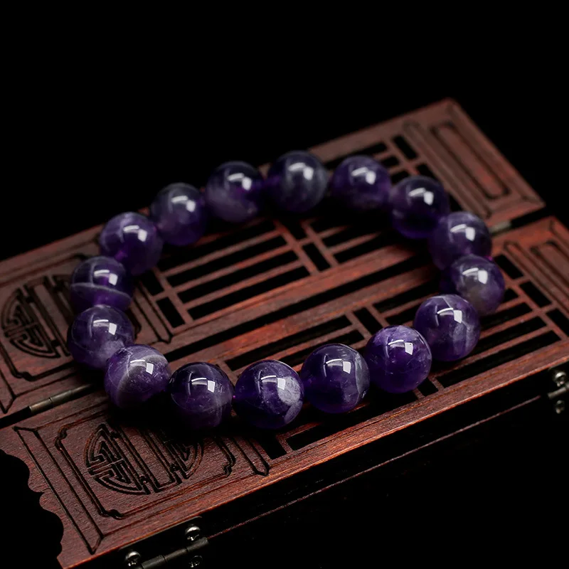 Wholesale Natural Crystal Amethyst Bracelet Female Fantasy Amethyst Bracelet Diy Purple Natural Gemstone Beaded Hand Jewelry