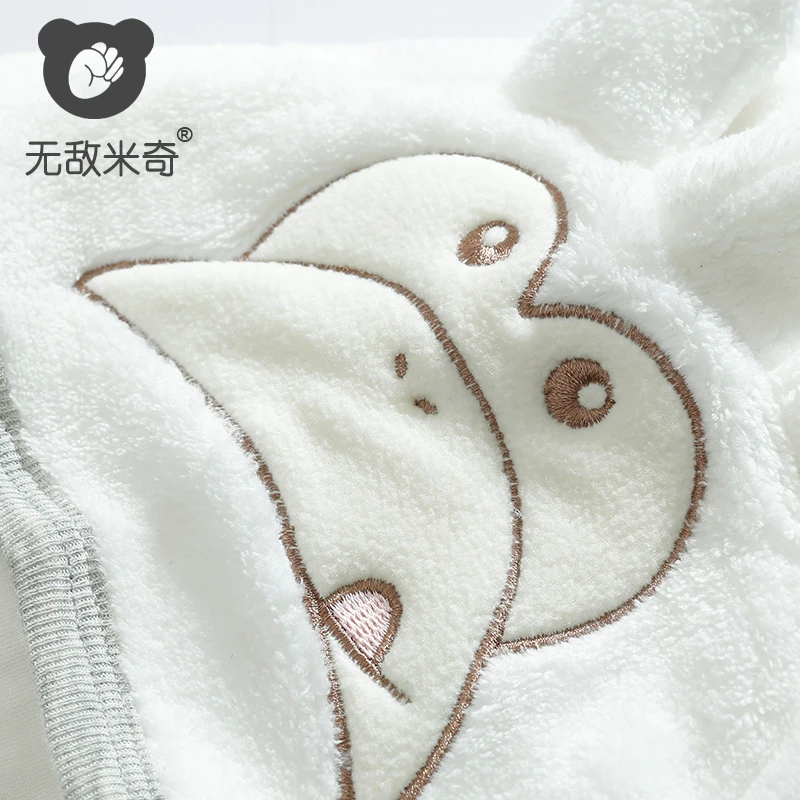 
Factory Wholesale Plain White baby waistcoat Polar Fleece Hooded Cartoon Vest for winter 