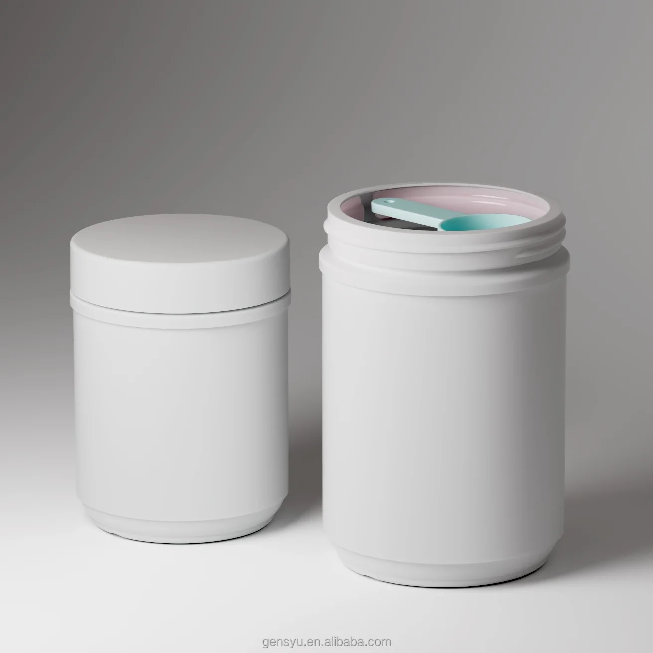 Innovative Scoop Hook Design for Easy Access to Soybean Protein, Whey Protein, Coffee Beans & Powder Plastic Powder Bottle