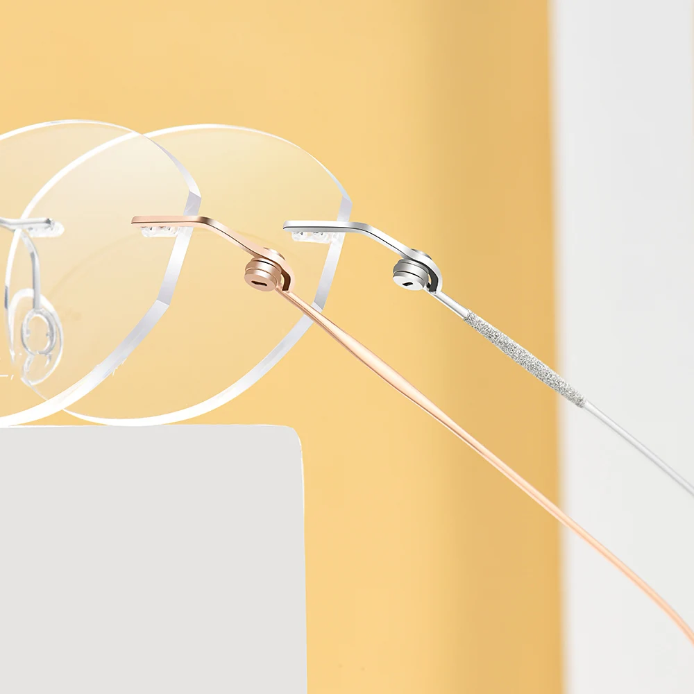 Osicare High Quality Custom Frameless IP Prescription Women Eyewear 3 Piece Eyeglasses Titanium Rimless Glasses Optical Frames