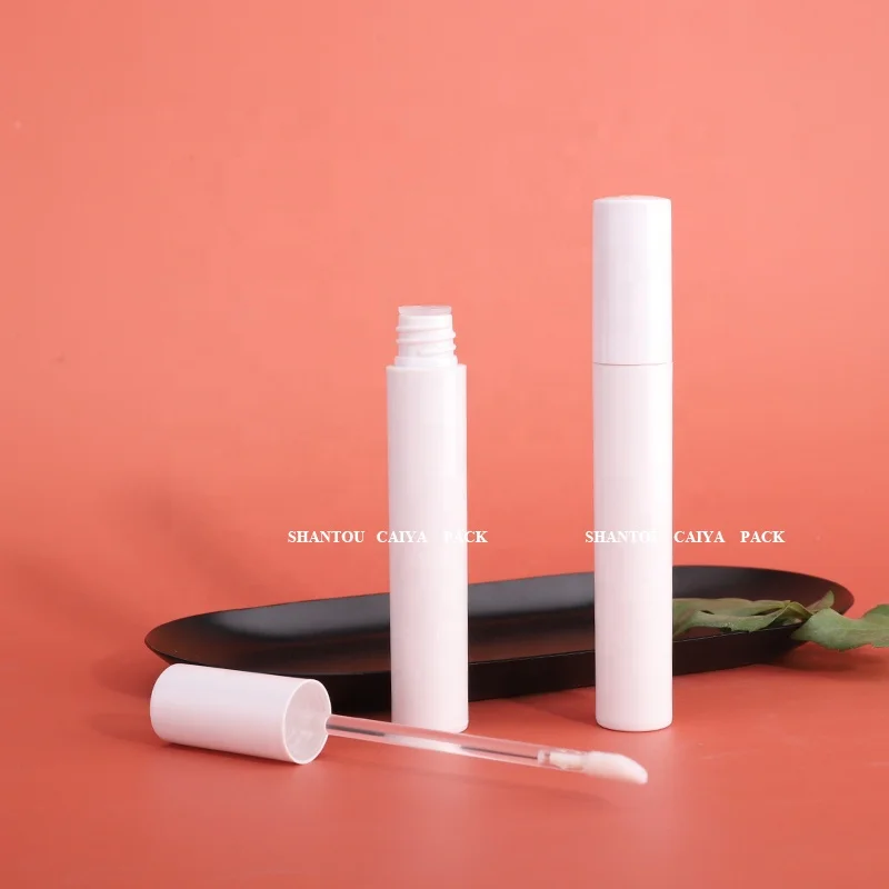 CAIYA wholesale 3ml full white nude empty lip gloss tubes clear round lip tint balm container lipstick packaging private label