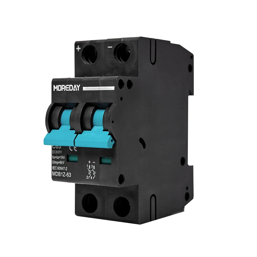 MDB1Z-63 2P Solar DC MCB Mini Circuit Breaker 10A 16A 20A 63Amp For PV Solar System With TUV & CE Certificate Quality