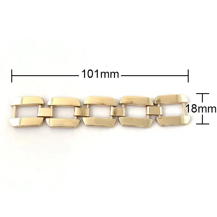 Zinc alloy customized long chain buckle shoe decoration shoe buckle metal decoration accessories