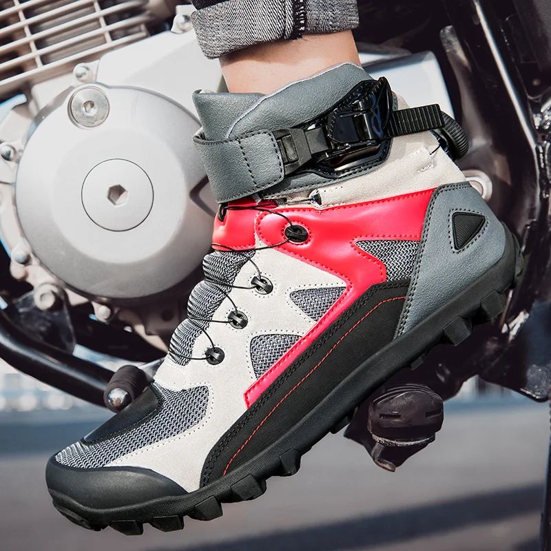 Wholesale Motorbike racing boots Men New Design All Seasons Motocross Outdoor Riding Boots