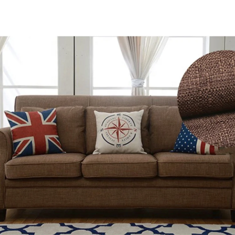 Stock 29 Colors High Quality 270gsm Thick Cushion Upholstery Sofa Linen Polyester Fabric
