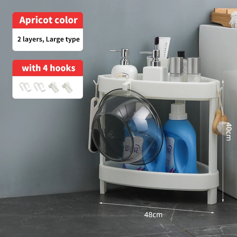 Bathroom white shelf stand Plastic 3 layers Corner Shelf Shower Basket Storage holders for Bathroom and kitchen