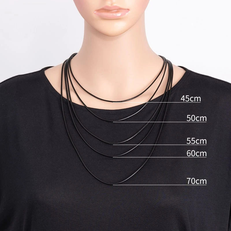 2mm Black Leather Rope Chain Wax Line Leather Cord Jewelry Accessories make Gemstone Pendant Necklace Used for DIY necklaces