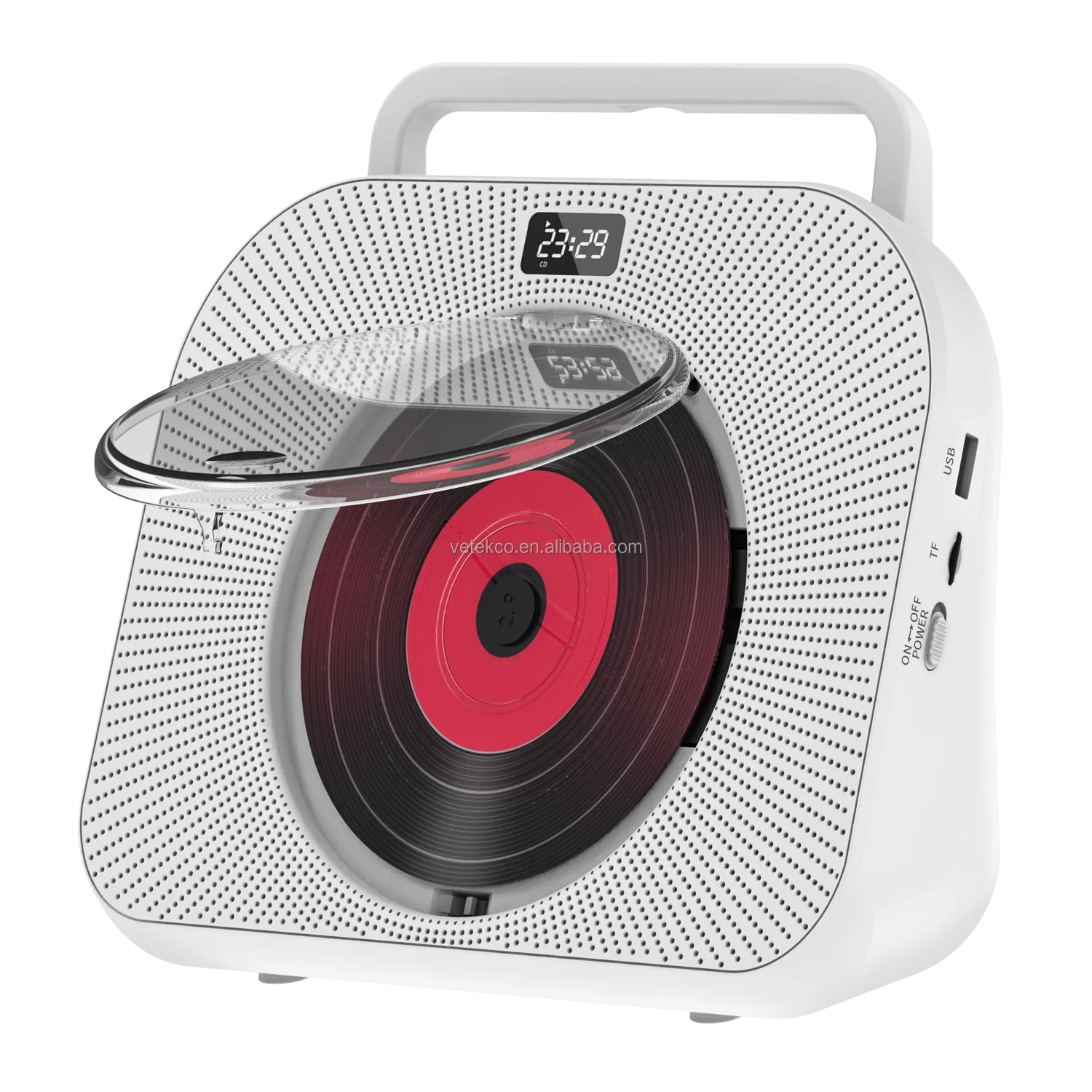 Wall Mounted CD Player Surround Sound FM Radio Portable Music Player