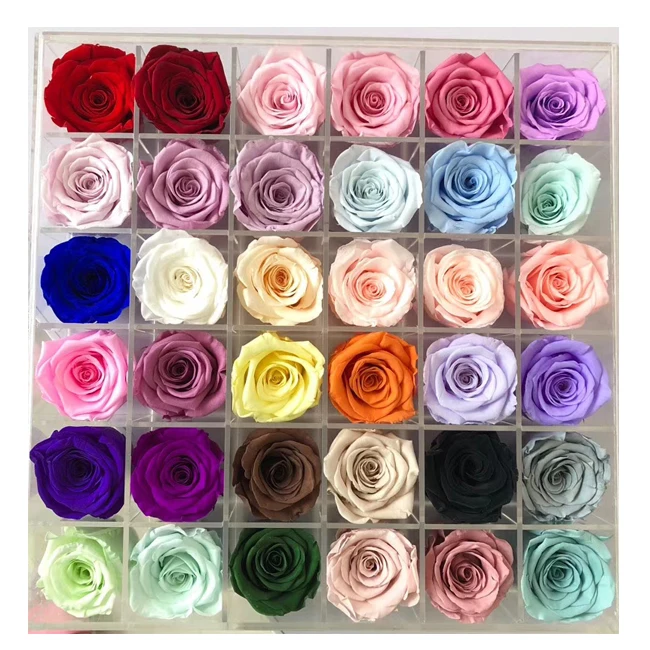 Dubai fresh cut flower bouquet Beautiful Rainbow Preserved Flower stabilized rose wholesale