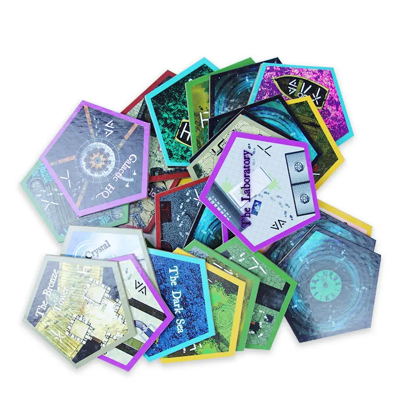 SFT Custom Printed Special Shape Board Game Thick Hexagon Card Game Manufacturer