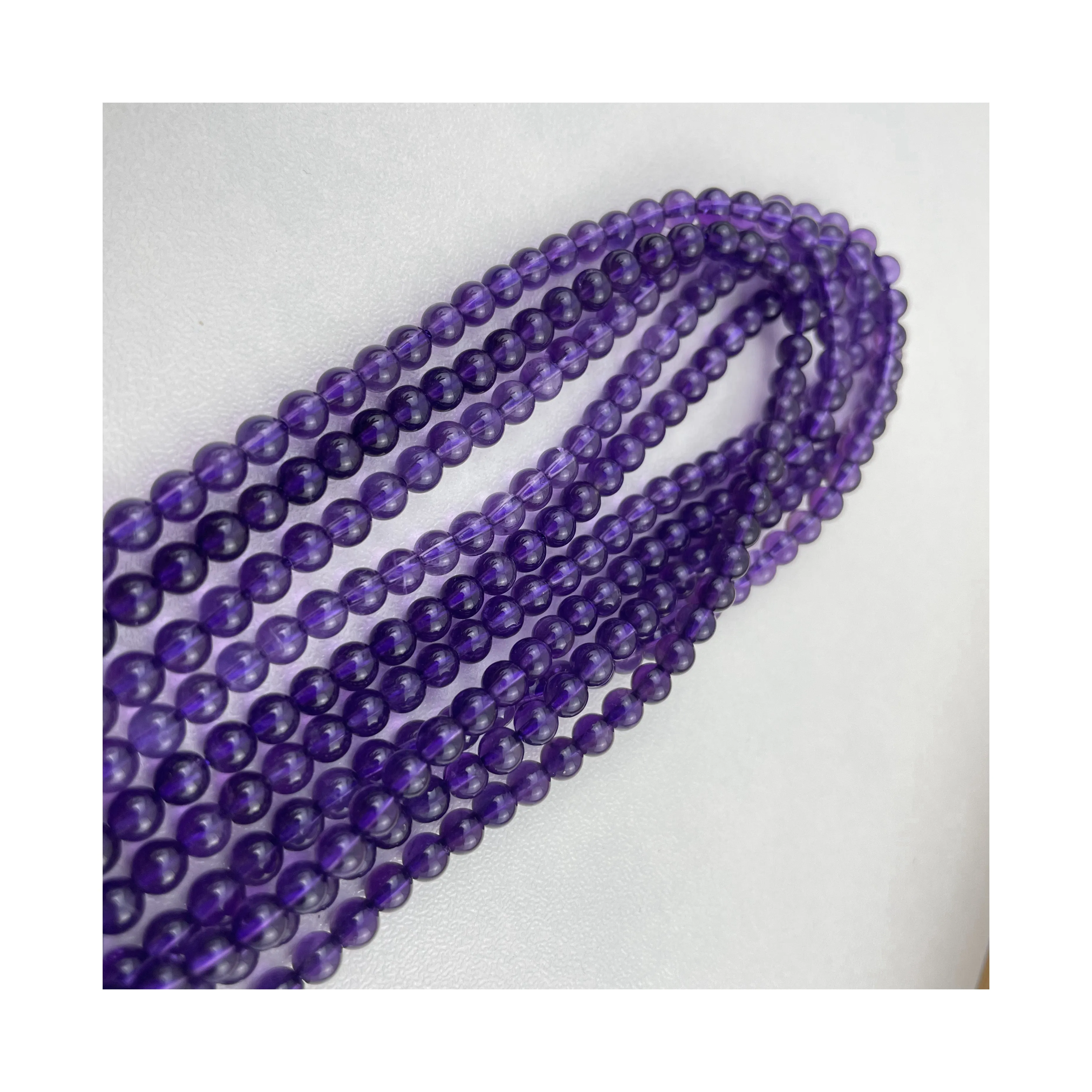 Promotional high quality amethyst round bead crystal beads bracelets amethyst