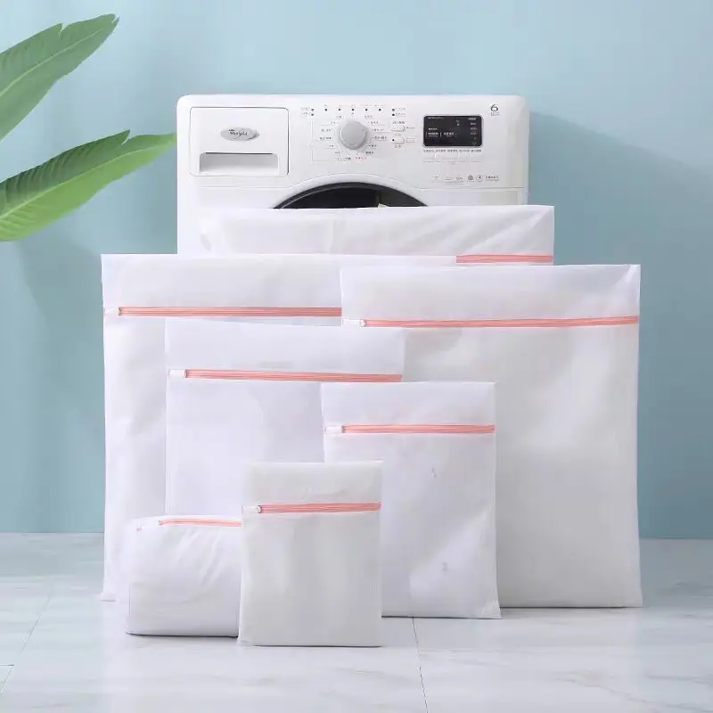 Zippered Foldable Mesh Laundry Bag Bra Socks Underwear Clothes Washing Machine Protection Net Laundry Organizer Bag