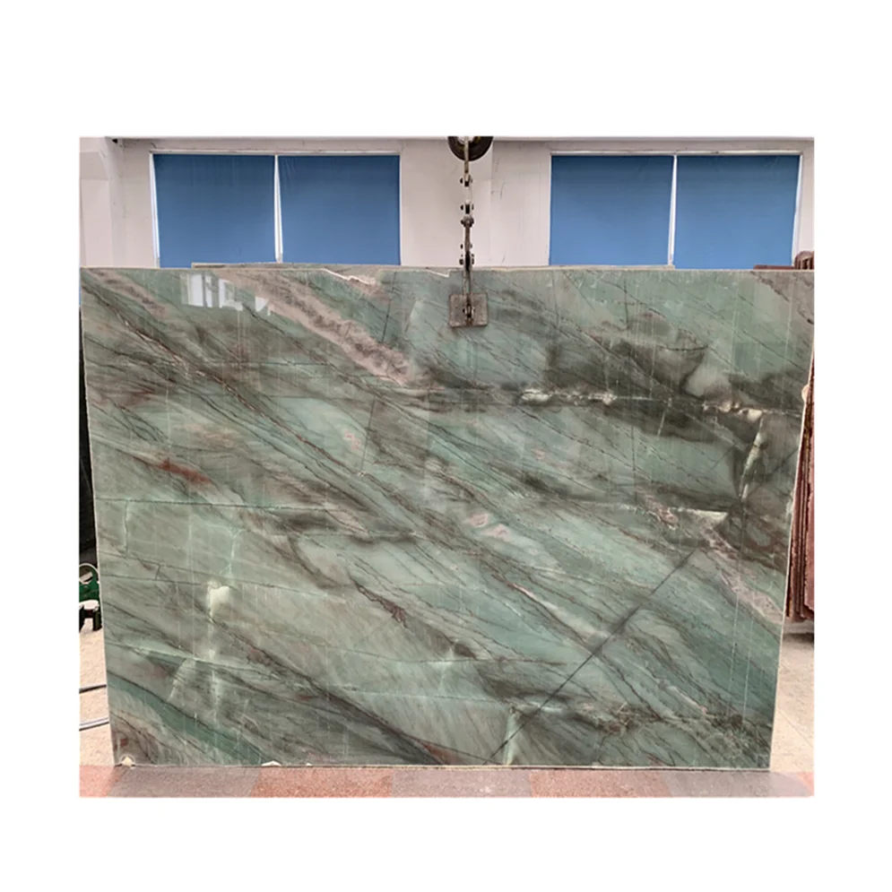 luxury Brazil royal green quartzite slabs countertop