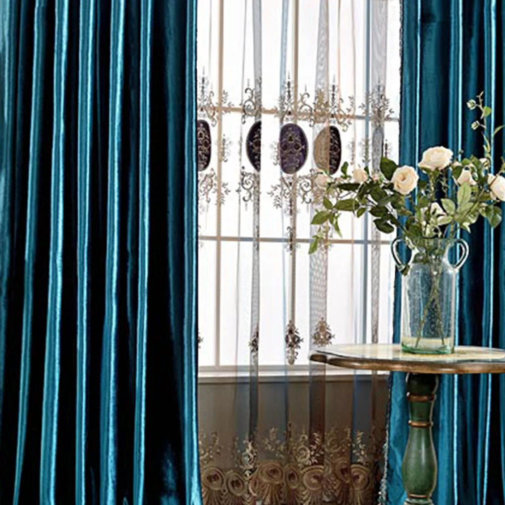  Hot Sell Solid Colors Ready Made Velvet Blackout Curtains Used for the Hotel Living