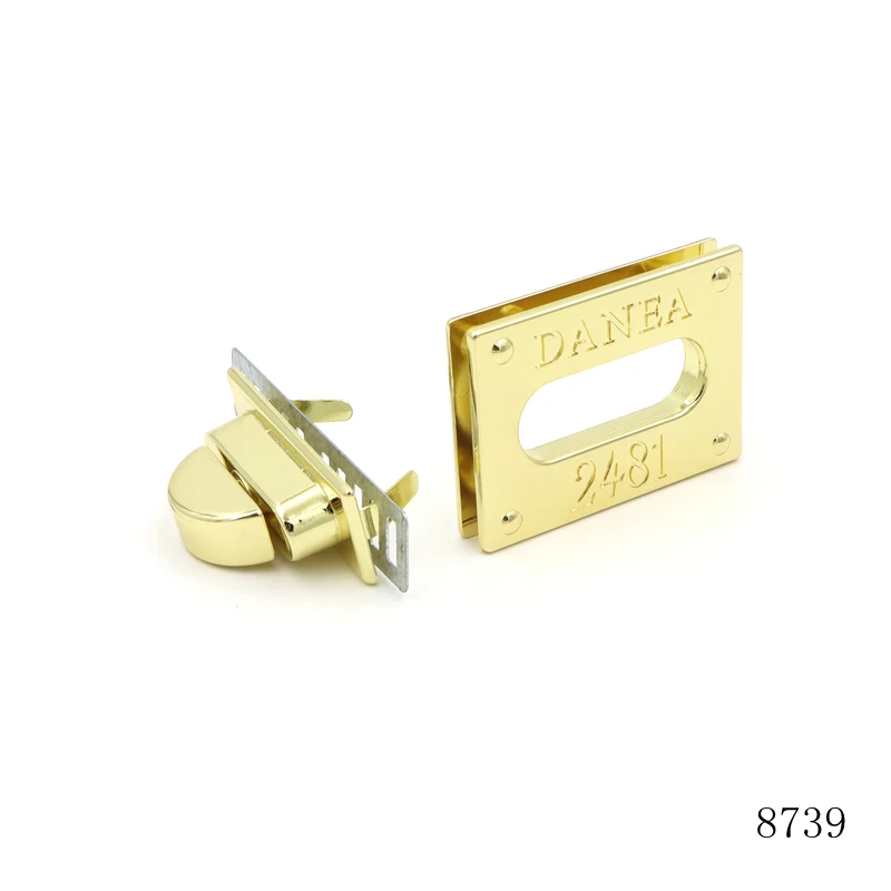 gold turn lock handbag turn lock custom brand logo engraved twist turn lock for handbags