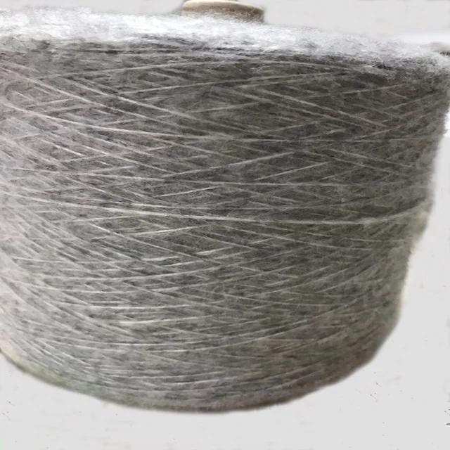 china factory melange yarn knitted fabric  30 melange yarn melange black polyester yarn