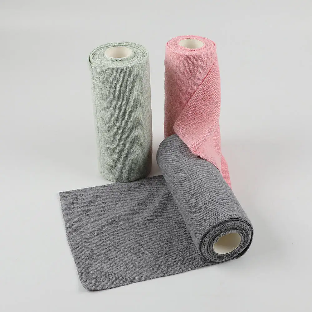 Multi-Purpose Absorbent Tear-Off Microfiber Towel Roll Rag Kitchen Household Cleaning Cloth