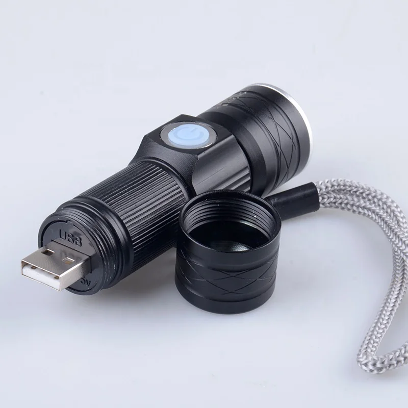 
500mah 16320 Zoom Portable Mini Flash Light USB Magnetic Rechargeable Flashlight 